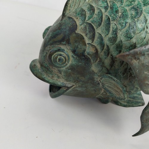 Chinese Bronze Carp Over The Dragon Gate Heavy Ornament Fish Mythical - Picture 11 of 16
