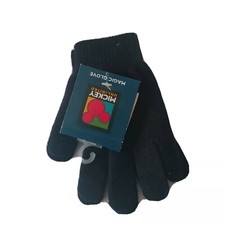 Vintage Disney Kids Size Gloves Embroidered Gold Mickey