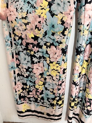 Beige by eci Jumpsuit Women's Sleeveless Floral Print Straight Leg JUMPSUIT  12