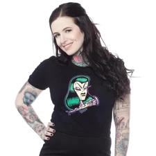 Sourpuss Undead Crop Top Rockabilly Gothic Pin Up Retro Tattoo Derby