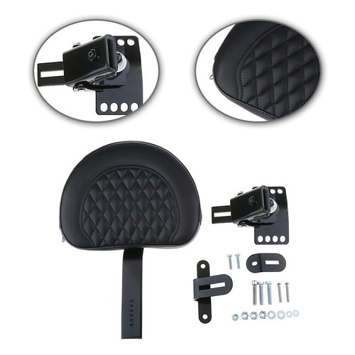 Backrest Driver Rider Pad Detachable Fits For Harley Touring Road King 1999-2013 - Picture 7 of 12
