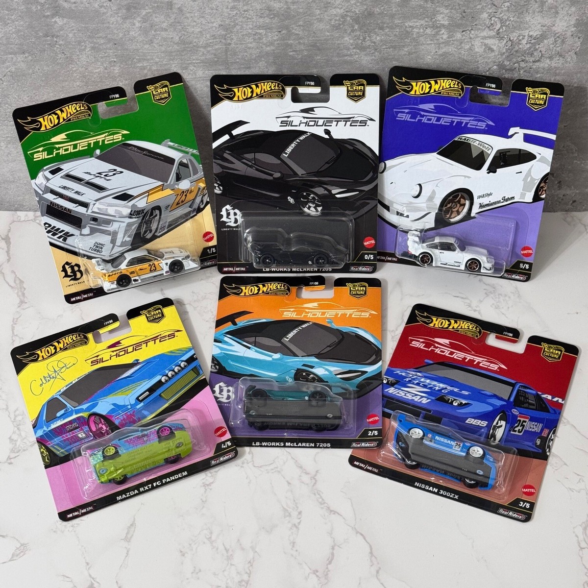 Hot Wheels Silhouettes Premium - Porsche, Nissan Skyline, Mclaren