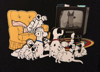 Disney Featured Artist 101 Dalmatians Puppies Dogs watching TV