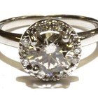 GIA 14k white gold 1.83ct lab Created round diamond halo engagement ring 4.2g 7 — photo 4