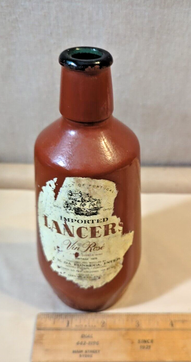 Vinta1973 Portugal Imported Lancers Wine Bottle brown Stoneware
