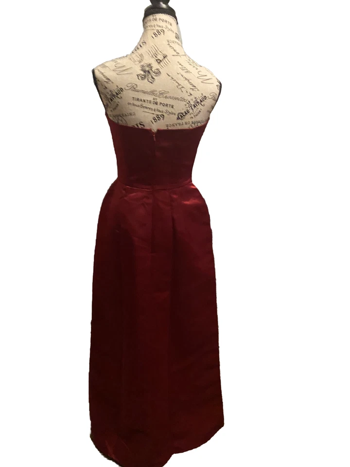 Bustier Strapless Red Maroon Gown- Petite-Size 4- From My Closet-smoke Free Home - Image 3 of 4