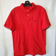 Ralph Lauren Polo Golf Shirt Adult Medium  Short Sleeve Men's Classic Fit Red