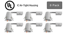 [6 Pack] 4" Inch Remodel Recessed Can Pot Light Housing - UL IC Air Tight LED