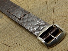 Vintage Speidel NOS Unused Leather w Silver Tone Buckle 1-Piece Watch Band 13mm