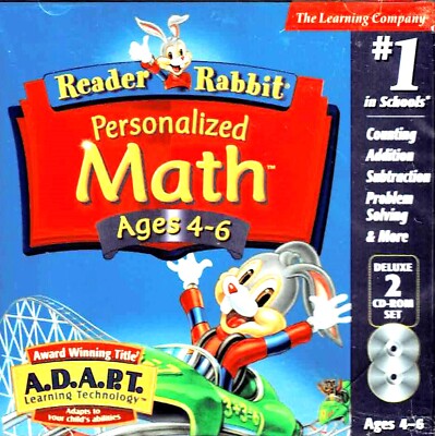 The Learning Company Reader Rabbit Personalized Math Ages 4 -6 CD-ROM for PC Mac