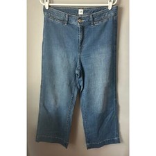 GAP Women's High Rise Wide Leg Crop Blue Jeans, Size 8/29 26" Inseam 