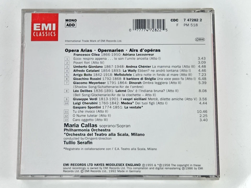 Callas Opera Arias CD - EMI Classics - Image 3 of 3
