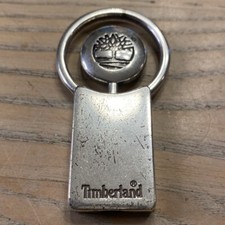 READ Timberland Metal KeyChain - Pull & Twist Open Silver Tree Logo Spellout 2A
