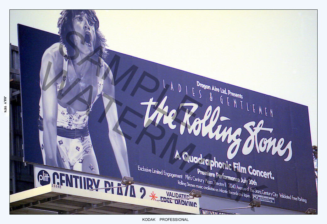 ROLLING STONES 1972 BILL BOARD FOR MOVIE 5x7 PHOTO ORIG NEW