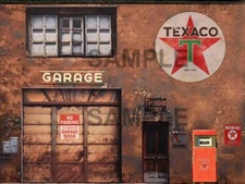 N SCALE SCRATCH BUILD BUILDING TEXACO GARAGE FLAT FRONT STICKER EASY FLATS