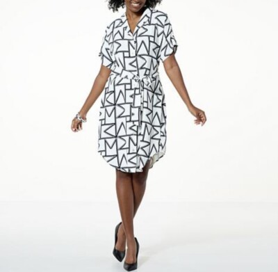 WynneLayers Logo Patterned Shirt Dress, Black & White 1X, HSN, NWT | eBay WynneLayers Logo Patterned Shirt Dress, Black & White 1X, HSN, NWT | eBay