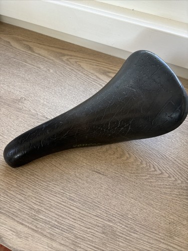 Selle De Vélo Vintage Selle San Marco CONCOR Super Corsa - Cuir Noir - Occasion En Bon état
