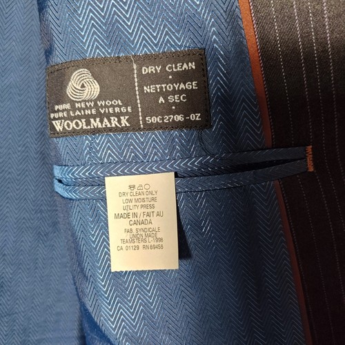 Michael Kors Blazer Sport coat Jacket Mens 46L Gray Stripped Office Preppy Wool - Picture 7 of 12