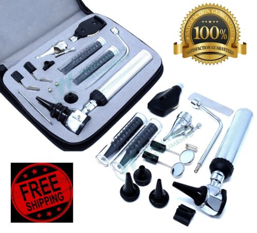 *NEW*ENT (Ear,Nose &Throat) Diagnostic,Otoscope,Ophthalmoscope set W/Zipper Case - Picture 1 of 6