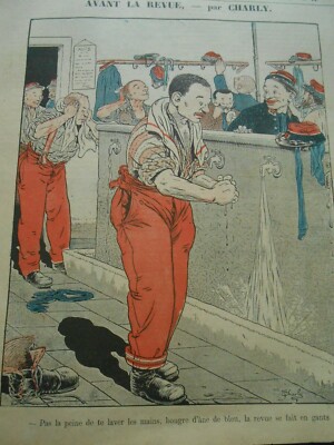19th Original Print Humor Before the Magazine No Need to Wash Your Hands