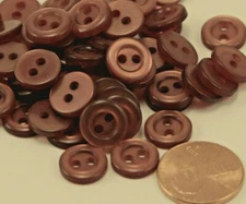 24 Pearlized Muted Copper Tone 2-hole Sew-thru Plastic Buttons 7/16" 11mm 6387