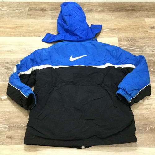 NIKE Full Zip Up Hooded Blue & Black Reversible Windbreaker Jacket Boy's Size S - Picture 2 of 10