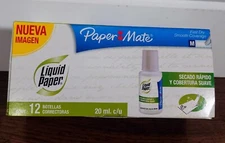Paper Mate Liquid Paper Correction Fluid, 20 ml, 12 Bottles