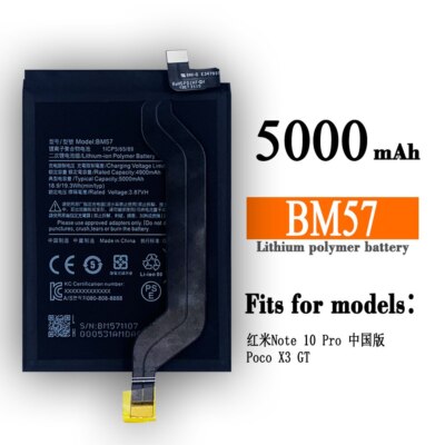 BM57 Replacement Battery For Xiaomi Redmi Note 10 Pro POCO X3 GT 