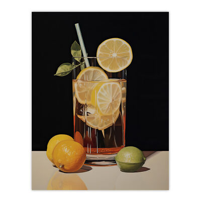 Long Island Eistee erfrischend Cocktail Getränk Küche Wandbild Poster Druck