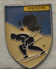 SKI-MONTAGNE - MEGEVE (Haute Savoie) année 45/50 Augis en alu peint RARE modèle