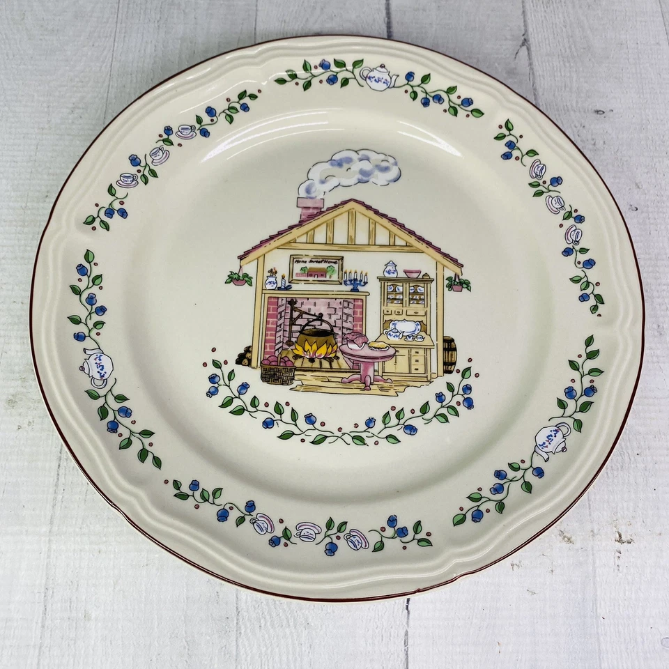 Century HOME SWEET HOME Floral House Oven Safe Stoneware Dinner Plates Set of 4 - Image 2 of 4