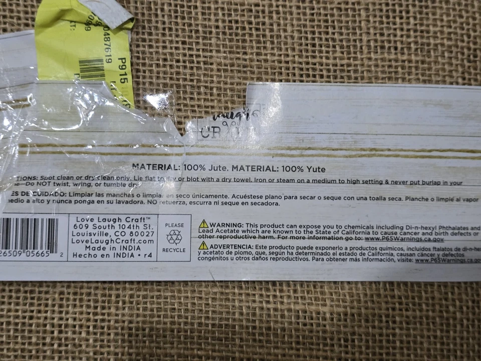 Burlap Arpillera, Natural - 46 in x 2 yds ~ Love Laugh Craft - Image 3 of 3