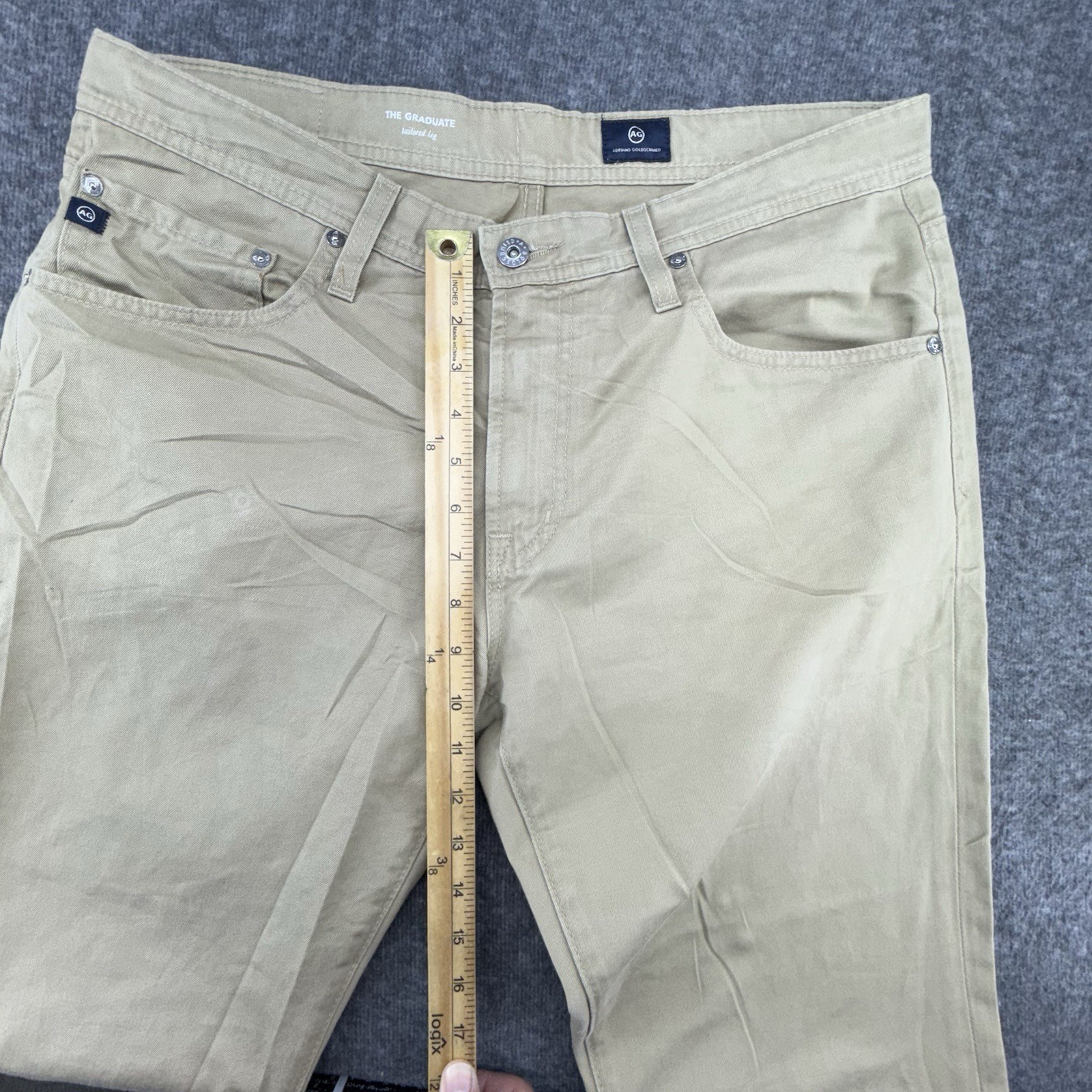 AG Adriano Goldschmied Jeans Mens 34x34 Tan The Graduat Tailored leg