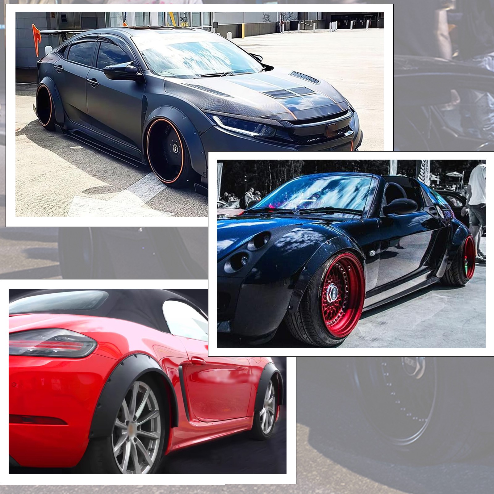 4PCS Car Fender Flares Wheel Arches Wide Body Kit Fits For Maserati GranTurismo