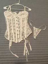 Elegant Moments White Lace Bustier Size 38, Brand New With Tags, Never Worn