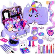Kids Makeup Kit for Girl Washable Makeup Set for Little Girls, Cosmetic Bag