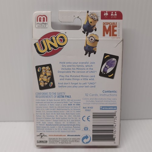 Mattel Games UNO Despicable Me Card Game Card Game, Table Top Game - Picture 2 of 2