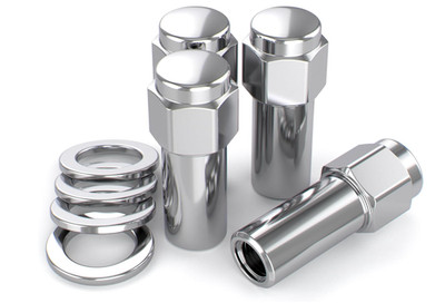 Chrome M14 x 1.50 Extra Long Cragar Mag Lug Nut, 4 Pack With Standard Washers