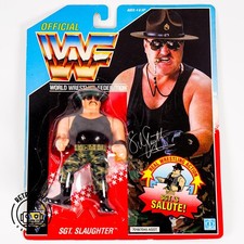 WWF Hasbro Sgt. Figurina Slaughter 1991 serie 3 US MOC NUOVA IMBALLO ORIGINALE Sealed Vintage