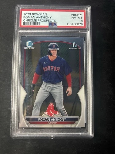 2023 Bowman Chrome Prospects 1st Roman Anthony #BCP-71 (RC) PSA 8 Red Sox