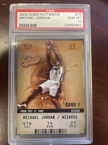 2002 Fleer Authentix #72 PSA 10 Michael Jordan