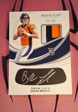 2019 Panini Immaculate Collection - Immaculate Rookie Eye Black Jersey Drew Lock