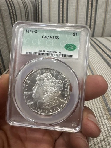 1879 S $1 San Francisco Morgan Silver Dollar CAC MS65