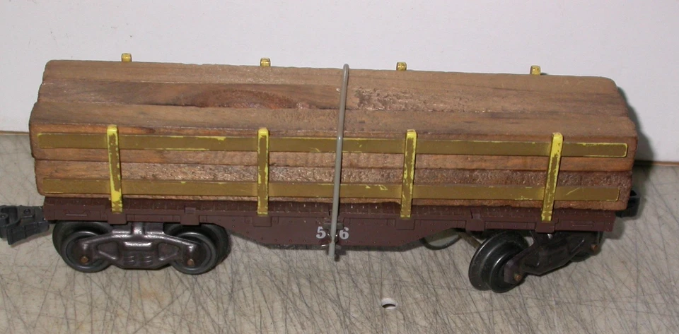 Vintage Marx O 027 #56 Lumber Flat Car - Image 4 of 4