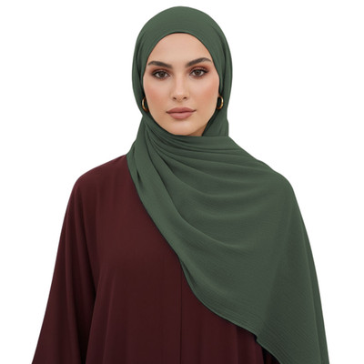 Damen Viskose Crinkle Hijab Uni Lang Schal Muslim Kopftuch Mädchen Hijab Schal