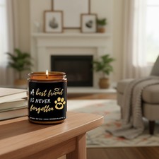 Elegant Glass Jar Pet Memorial Candle - Long-Lasting Sympathy Gift for Dog Loss