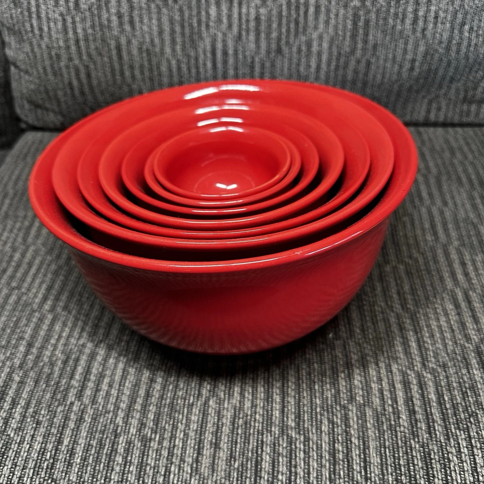 Red Melamine Mixing Bowls 7 Piece Set Vintage Retro Nesting Kitchen
Opens in a new window or tab