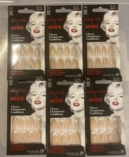 KISS Marilyn Monroe Uñas Prensado EDICIÓN LIMITADA Lote de 6 Almendras Medianas