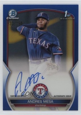 2023 Bowman Chrome Prospect Blue Refractor /150 Andres Mesa #CPA-AM Auto 1r13