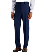 NAUTICA Dress Pants Mens Size 41x33 Navy Blue Birdseye Modern Fit Bi-Stretch NWT